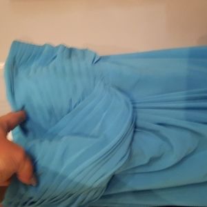 Strapless turquoise knee length dress